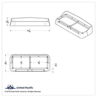 United Pacific - Rectangular Dual Headlight Bezel w Visor - LED Cutout