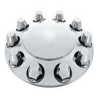 Dome Front Axle Cover w 33mm Standard Push-On Nut Covers - Chrome