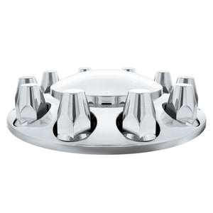 Dome Front Axle Cover w 33mm Standard Push-On Nut Covers - Chrome