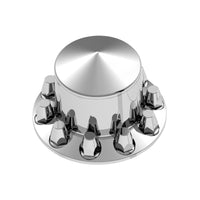 Pointed Rear Axle Cover w 33mm Standard Push-On Nut Covers - Chrome