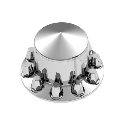 Pointed Rear Axle Cover w 33mm Standard Push-On Nut Covers - Chrome