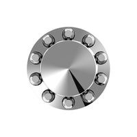 Pointed Rear Axle Cover w 33mm Standard Push-On Nut Covers - Chrome