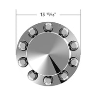 Pointed Rear Axle Cover w 33mm Standard Push-On Nut Covers - Chrome