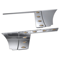 2018+ Peterbilt 389 Stainless Steel Long Hood Elite Panel Kit w Amber M1 LED Lights