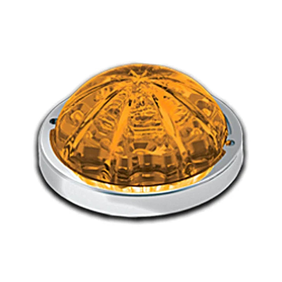 Low Profile Dual Function Watermelon HERO LED Light W/ Chrome Bezel - Amber/Clear