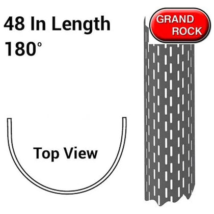 Grand Rock - 48" 430 Stainless Steel 180 Degree Heat Shield - Vertical Slot Design