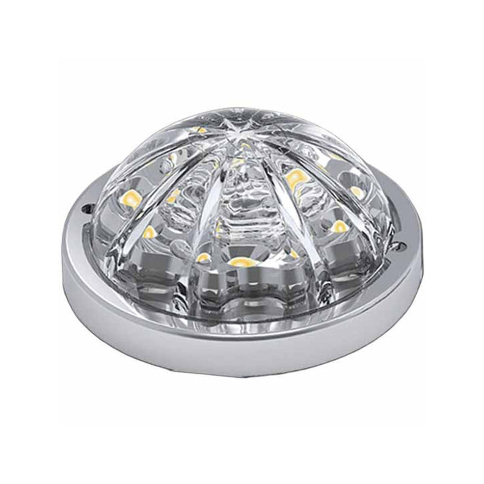 Low Profile Dual Function Watermelon HERO LED Light W/ Chrome Bezel - Red/Clear