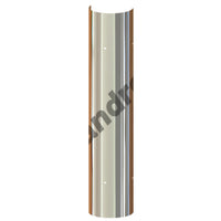 48" Long, 180 Degree Stainless Steel Muffler Heat Shield - Round, Vertical or No Holes (No Clamps)