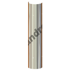 48" Long, 180 Degree Stainless Steel Muffler Heat Shield - Round, Vertical or No Holes (No Clamps)