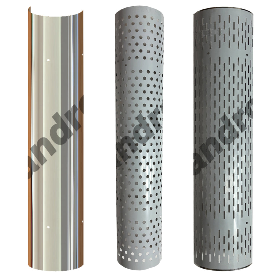 48" Long, 180 Degree Stainless Steel Muffler Heat Shield - Round, Vertical or No Holes (No Clamps)