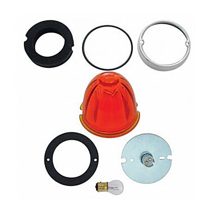 Grakon 1000 Style Cab Light Conversion w Watermelon Glass Lens & 1157 Base (Dark Amber)