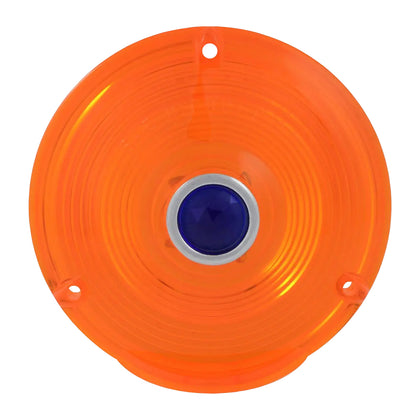 Grand General - 4" Pedestal Light Replacement Lens w Blue Dot (Amber)