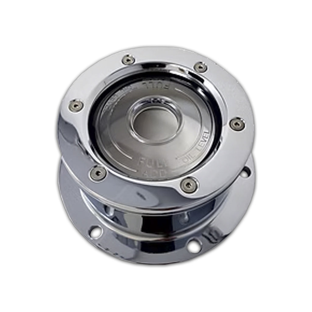 Chrome Plated Billet Aluminum Front Oil Cap Covers for 5-1/2" Bolt Pattern