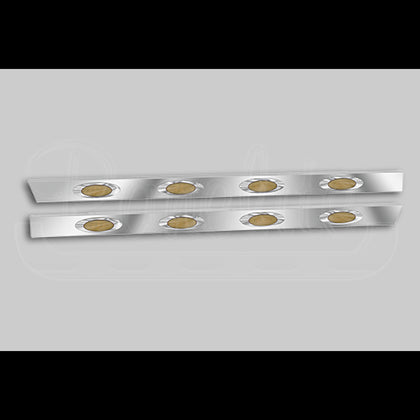 87+ Peterbilt 379 or Peterbilt 07 & 08 388/389 3" Wide Ext. Cab Panels w 4 LED M1 Lights