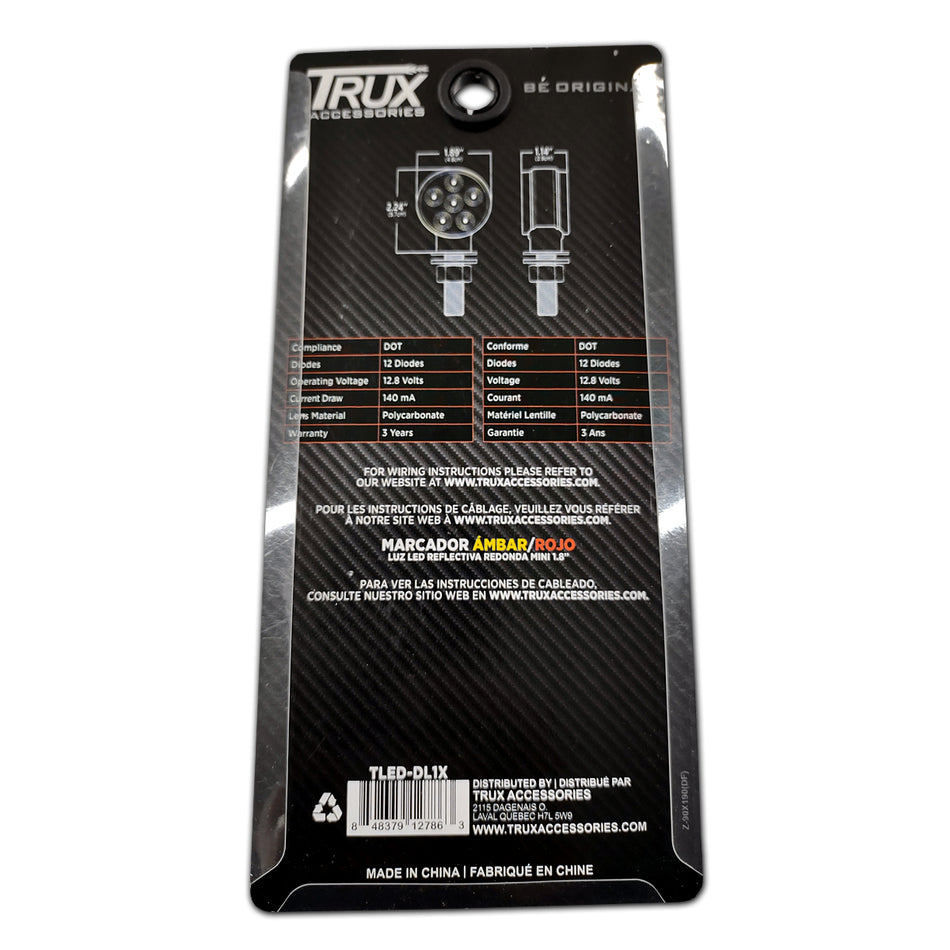 Trux - 1.8" Double-Faced Mini Lollipop Clearance & Marker Light (Amber/Red )
