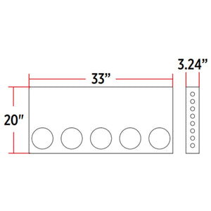 Trux - 20" Stainless Steel Drop LED Rear Center Panel - 5 x 4" & 8 X .75" Light Holes