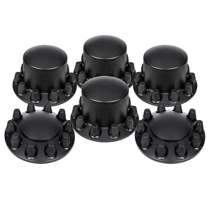 Dome Axle Cover Combo Kit w 33mm Standard Thread-On Nut Covers & Tool (Matte Black)