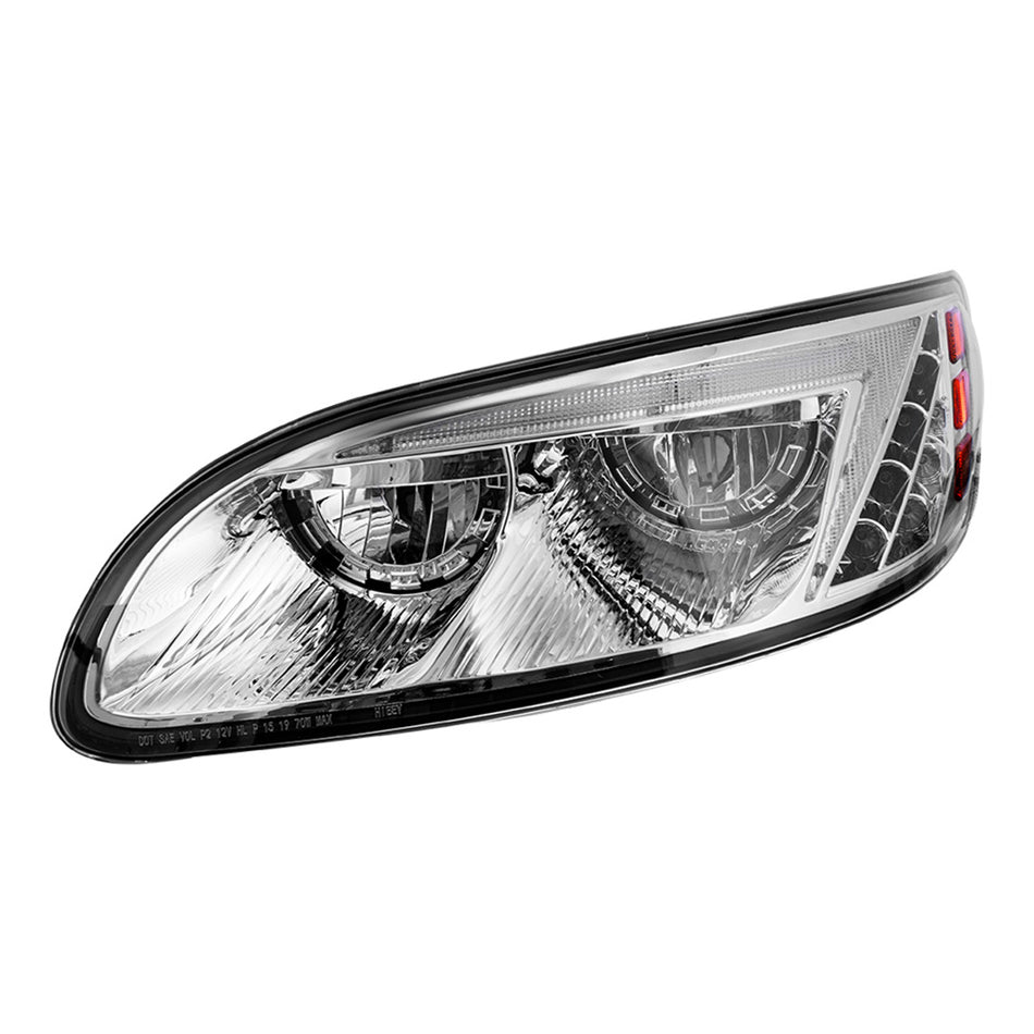 Chrome LED Headlight for Peterbilt 386 (2005-2015) or 387 (1999-2010) - Driver's Side