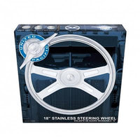 United Pacific - 18" Stainless Steel 4 Spoke Steering Wheel