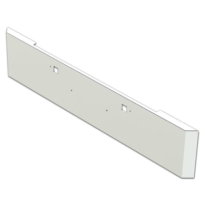 Peterbilt 388/389 20in. Mitered End Stainless Steel Blind Mount Bumper w 20 3/4" Light Holes
