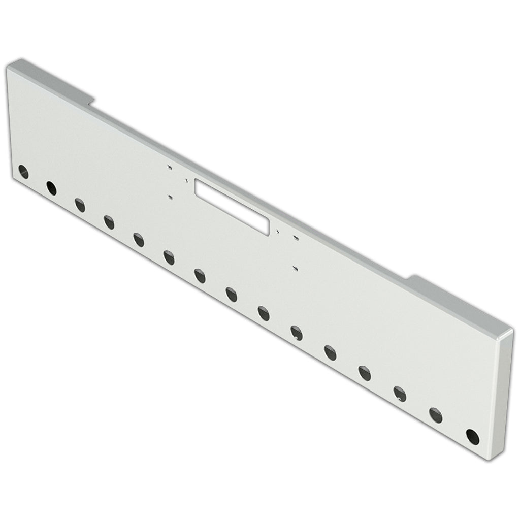 Western Star 20" Boxed End Chrome Steel Bumper w Vent/Tow Holes & 20 Light Holes