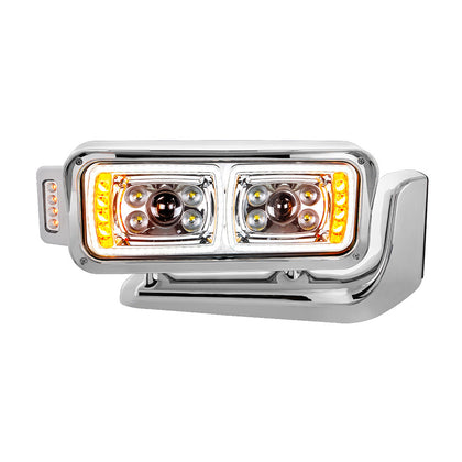 Peterbilt 379 10 High Power LED Chrome Projection Headlight Assembly (Driver or Passenger Side)