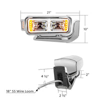 Peterbilt 379 10 High Power LED Chrome Projection Headlight Assembly (Driver or Passenger Side)