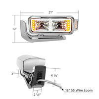 Peterbilt 379 10 High Power LED Chrome Projection Headlight Assembly (Driver or Passenger Side)