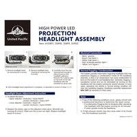 Peterbilt 379 10 High Power LED Chrome Projection Headlight Assembly (Driver or Passenger Side)