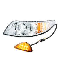 Chrome LED Projector Headlight w Rear Facing Turn Signal for DuraStar 2002-2018 - Driver's Side
