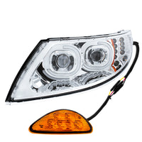 Chrome LED Projector Headlight w Rear Facing Turn Signal for DuraStar 2002-2018 - Driver's Side