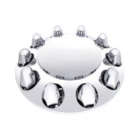 United Pacific - Chrome Front Axle Cover w Dome Cap & 1-1/2" Push-On Nut Covers