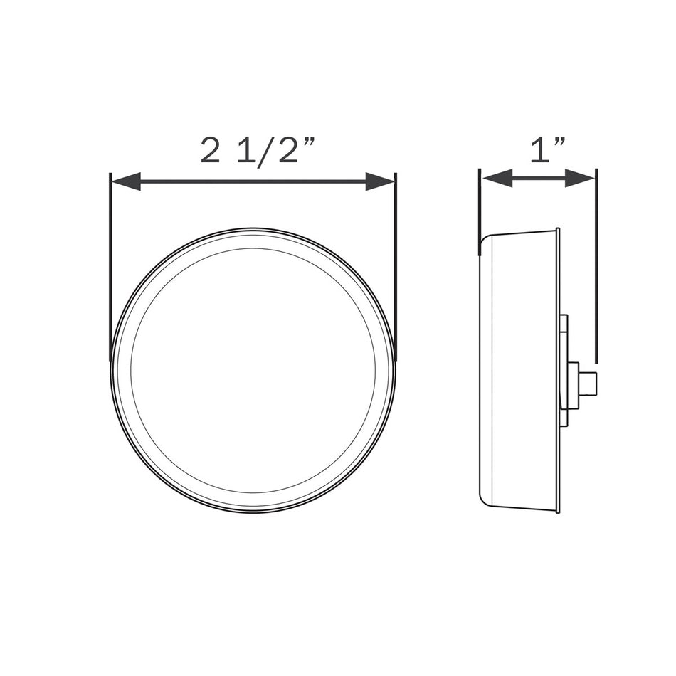 Optronics - 12V 2.5" Marker/Clearance Light (Yellow LED/Clear Lens)