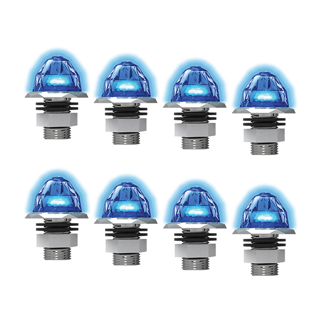 8 Pack of Jeweled Series 3/4 Mini Hero Watermelon Light (Blue LEDs/Clear  Lens)