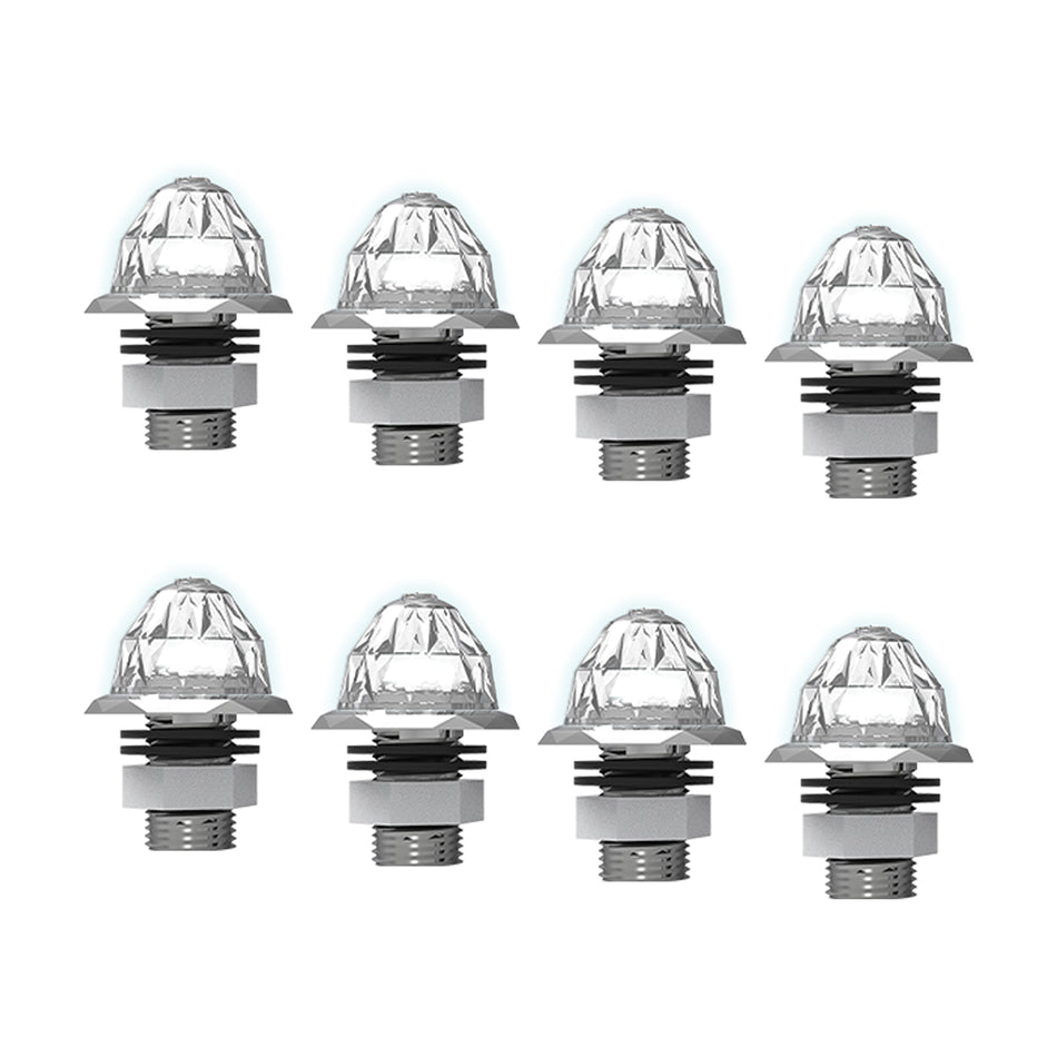 8 Pack of Jeweled Series 3/4" Mini Hero Watermelon Light (White LEDs/Clear Lens)