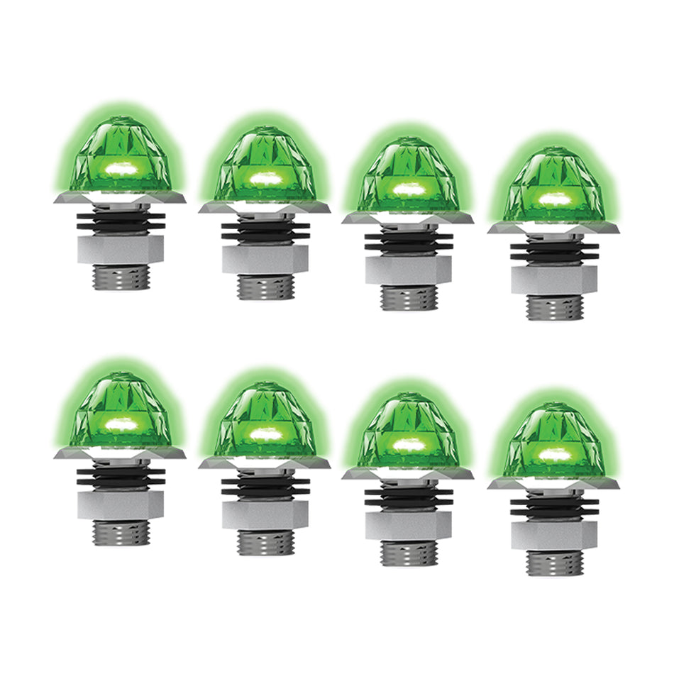 8 Pack of Jeweled Series 3/4" Mini Hero Watermelon Light (Green LEDs/Clear Lens)