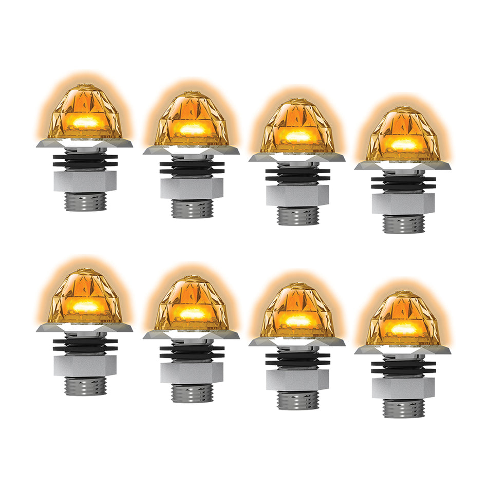 8 Pack of Jeweled Series 3/4" Mini Hero Watermelon Light (Amber LEDs/Amber Lens)