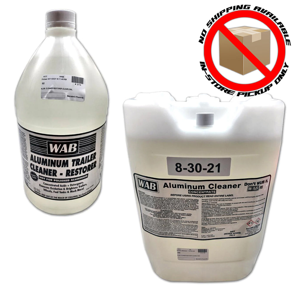 WAB Aluminum Cleaner - Clear (1 Gal. or 5 Gal.) - Berube's Truck Accessories
