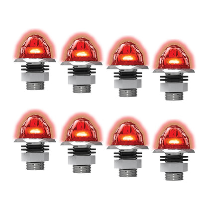 8 Pack of Jeweled Series 3/4" Mini Hero Watermelon Light (Red LEDs/Red Lens)