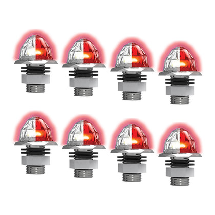 8 Pack of Jeweled Series 3/4" Mini Hero Watermelon Light (Red LEDs/Clear Lens)