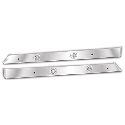 Western Star 49X Set-Forward Axle Cab & Cowl Trim w 3/4" Round Amber/Clear LED Lights