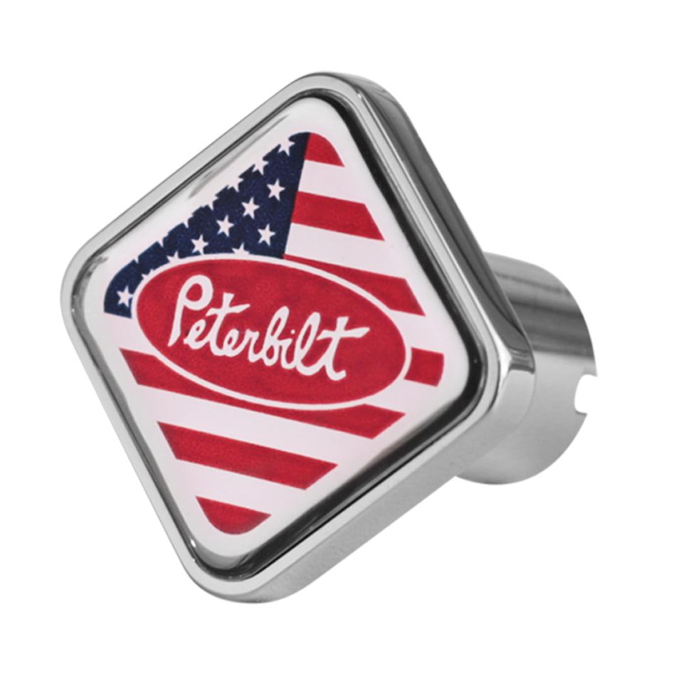 Delpann - Peterbilt Logo USA Flag Knob (Square or Octagon)