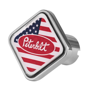Delpann - Peterbilt Logo USA Flag Knob (Square or Octagon)