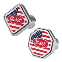 Delpann - Peterbilt Logo USA Flag Knob (Square or Octagon)