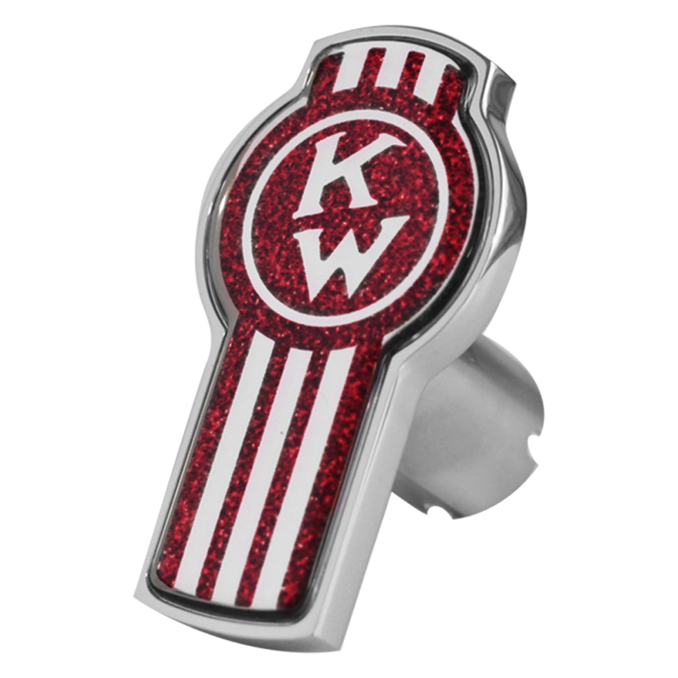 Delpann - Kenworth Logo Shaped Metallic Air Valve Knob (Red or Black)