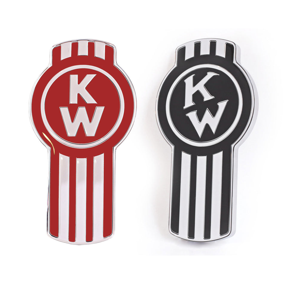 Delpann - Kenworth "Old Style" Emblem in Chrome (Red or Black)