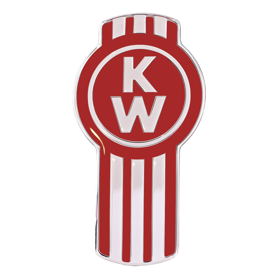 Delpann - Kenworth "Old Style" Emblem in Chrome (Red or Black)