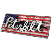 Delpann - Peterbilt Rectangular Logo Emblem (USA flag)