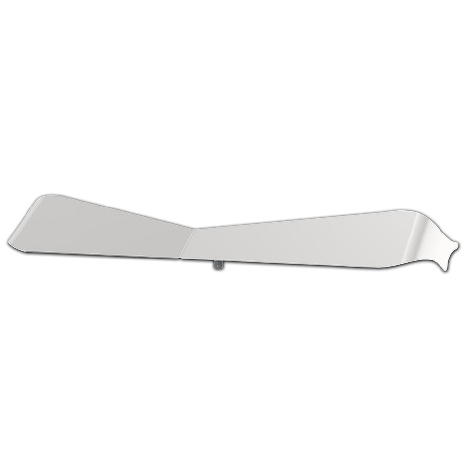 Stainless Steel Peterbilt 379/389 or Kenworth W900 Curved Glass Slim Bowtie Visor