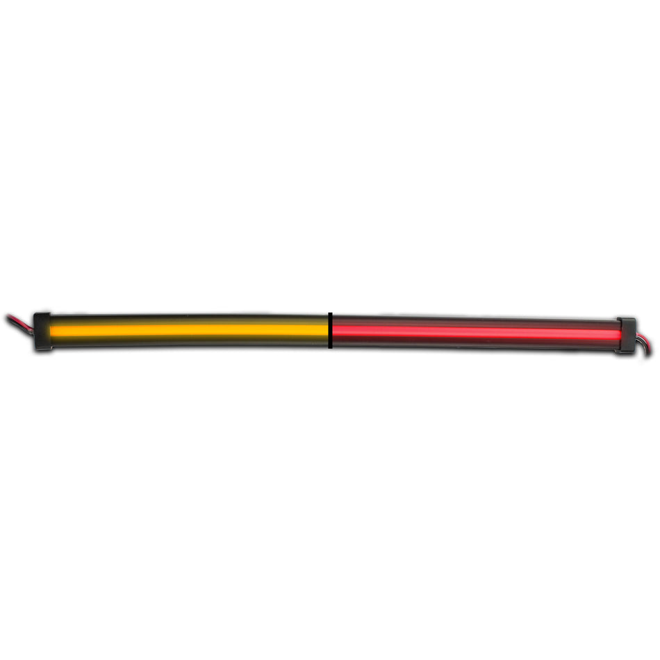 Trux - Dual Revolution 12" Clear Amber to Red Aux. Center Glow LED Strip Light (60 Diodes)